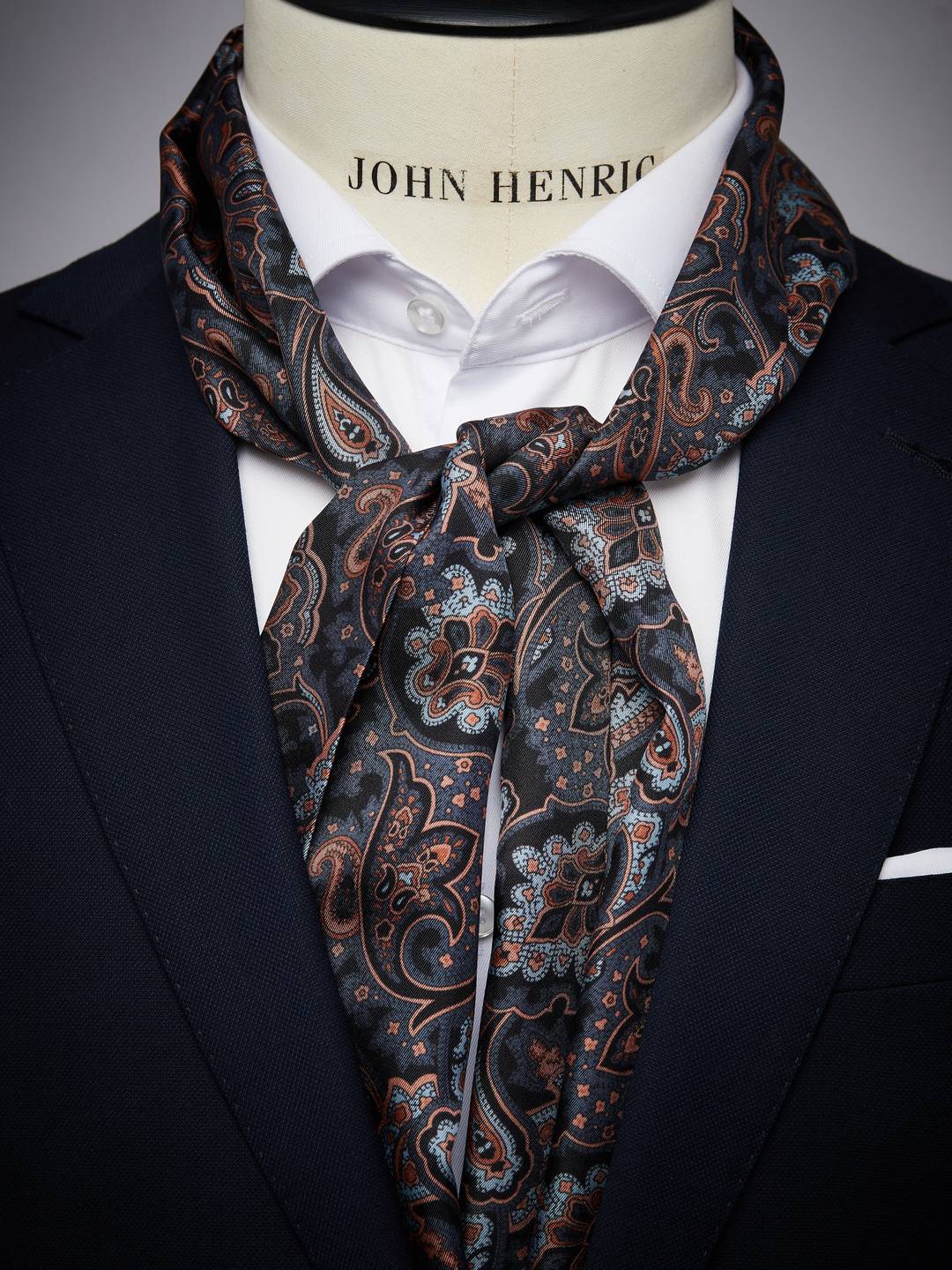 【SURGERY】paisley ice clover scarf black Silk Scarf Paisley - Buy online | John Henric
