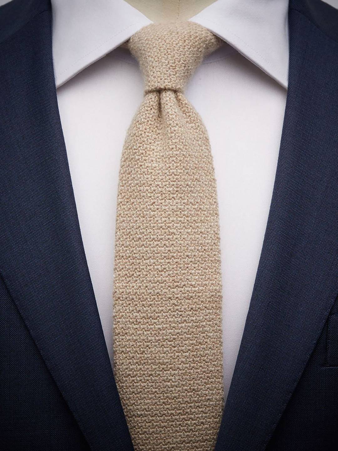 小物 BEAMS F KNIT TIE (Navy silk/cashmere) Navy Solid Silk Knit Tie | Men's Ties | J.McLaughlin