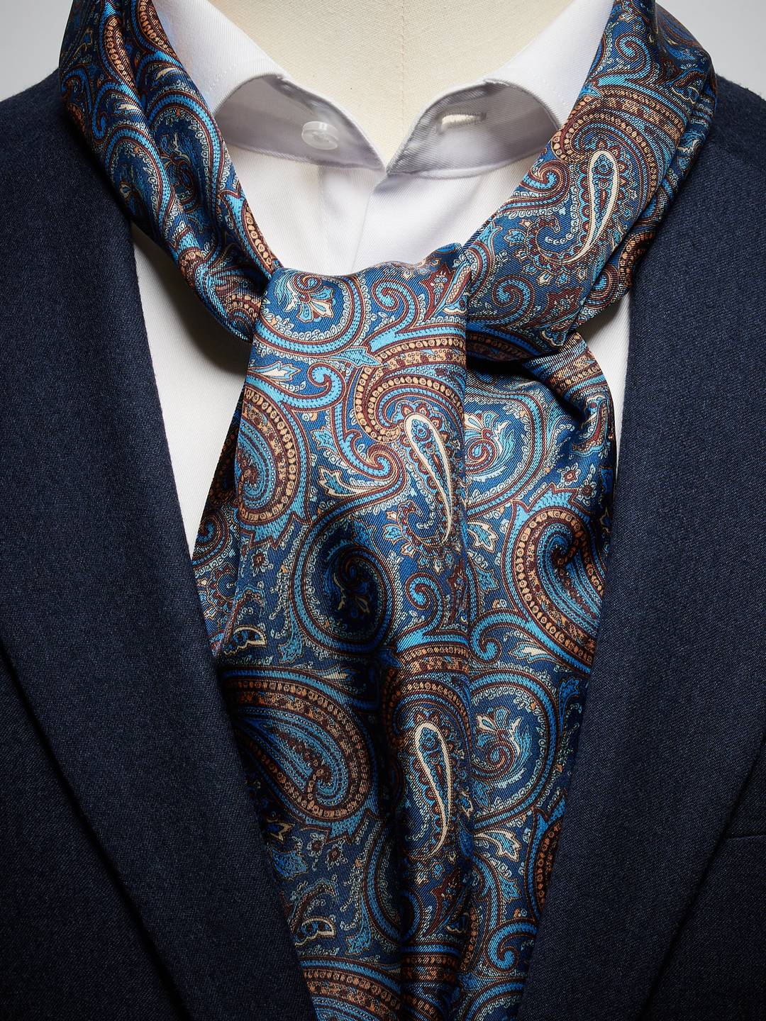 Black Paisley Silk Tuxedo Scarf