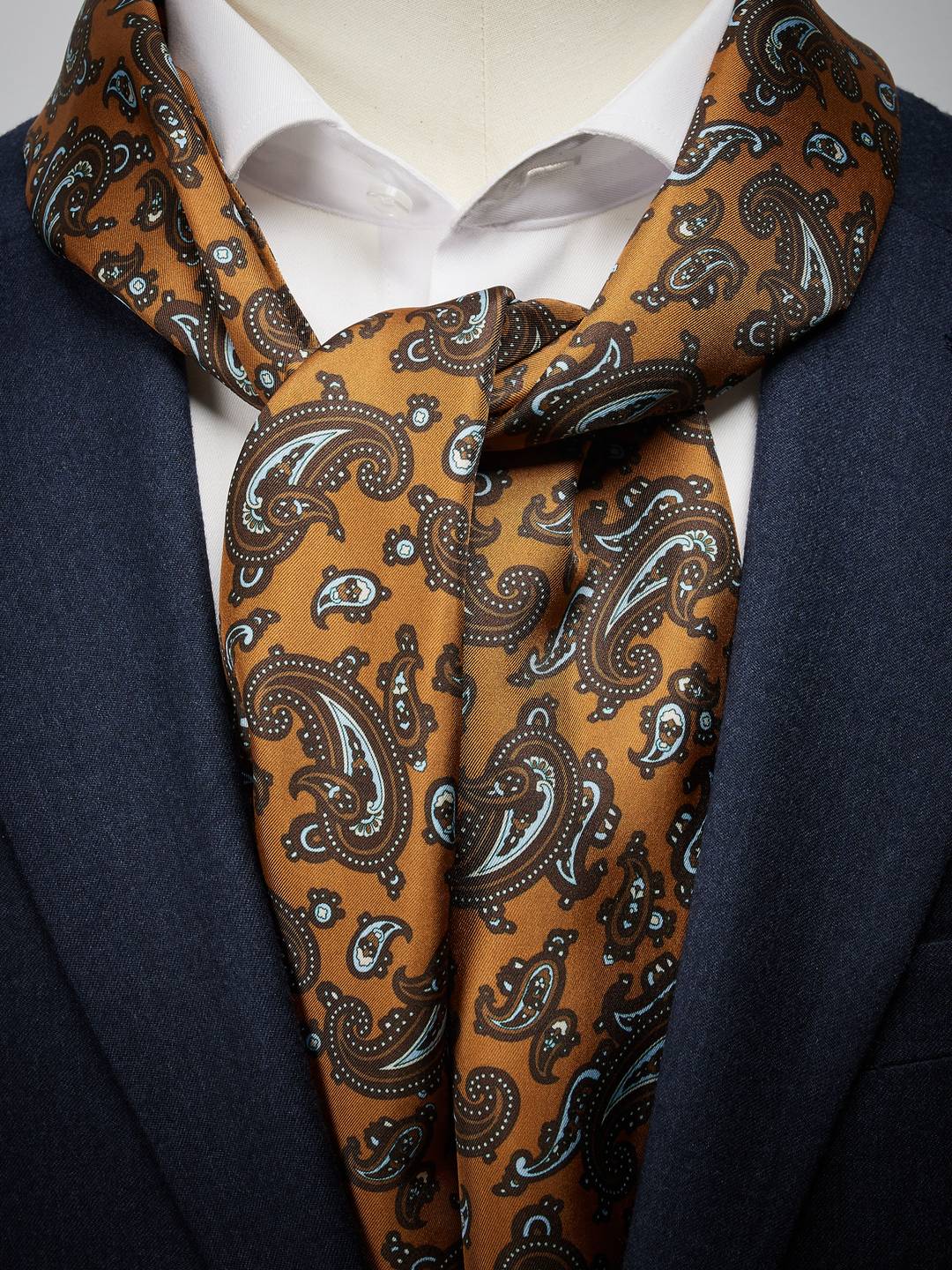 Orange Silk Scarf Paisley - Buy online | John Henric