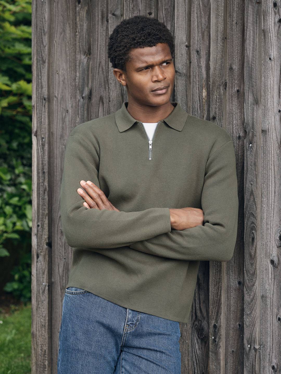 ニット・セーター 87 Check Half Zip Up Collar Knit (3color) Cotton Zip Sweater - Buy online | John Henric