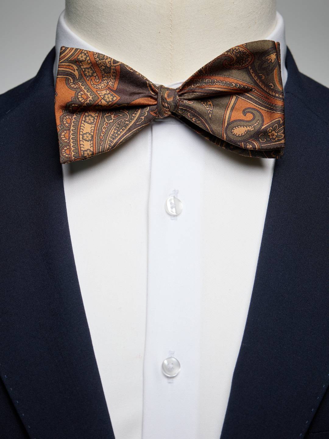 Dark Orange Bow Tie - Silk Paisley - Buy online | John Henric