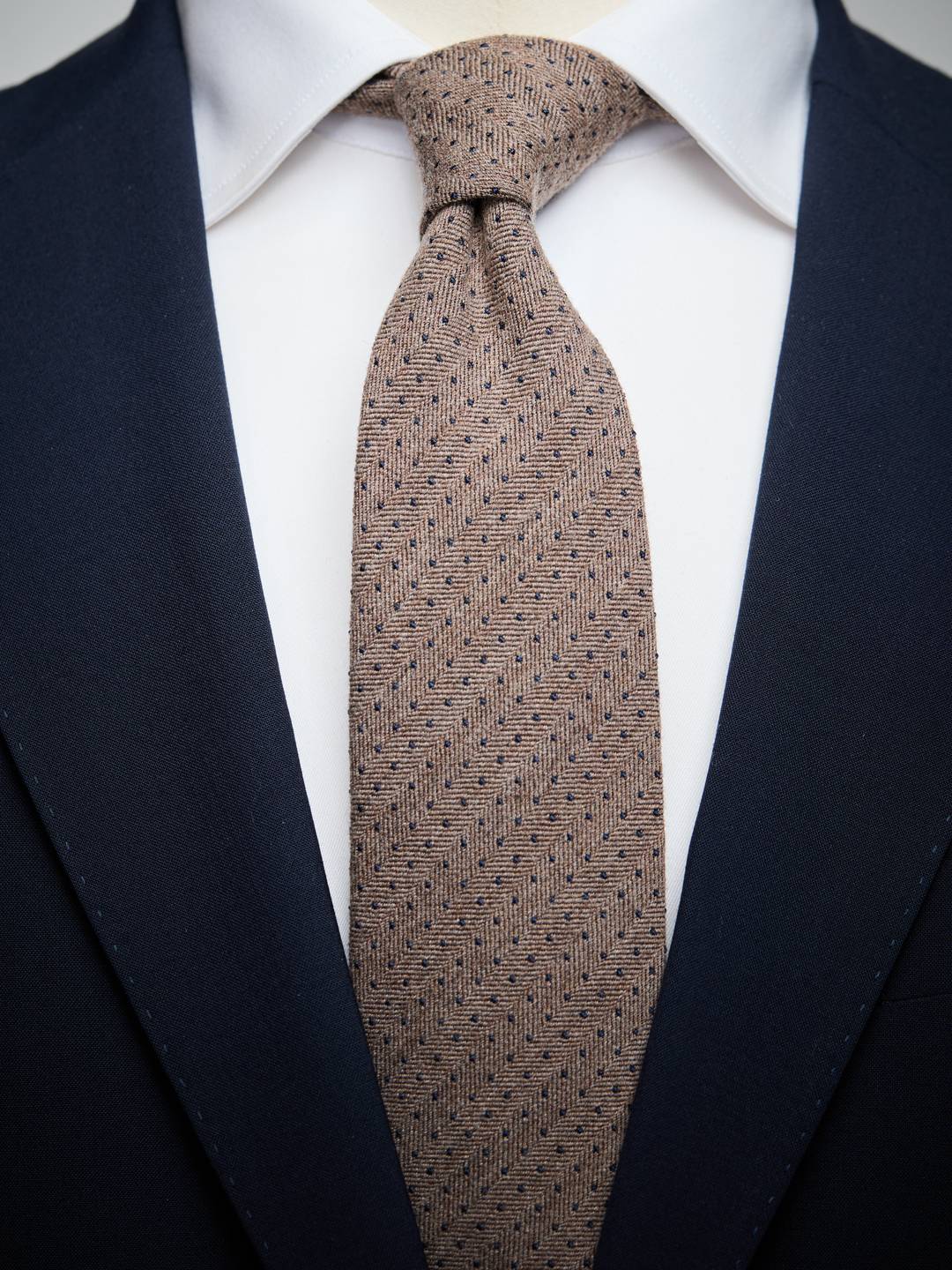 LOGO PLATE STRIPE WOOL NECK TIE