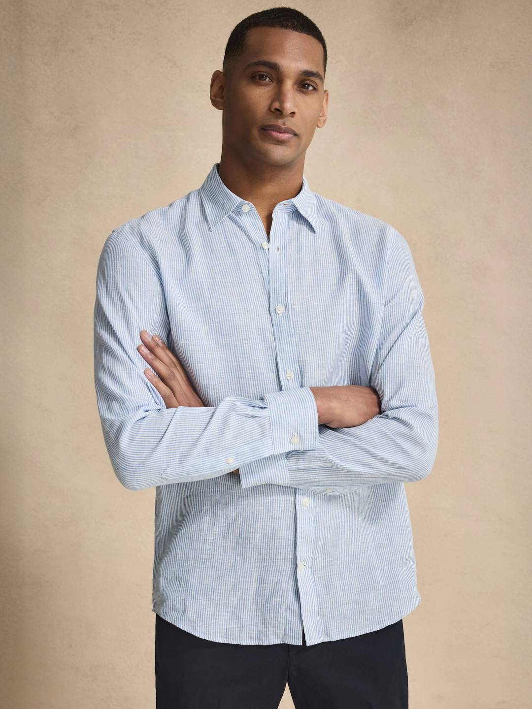Striped Casual Fit Linen Shirt - Buy online | John Henric