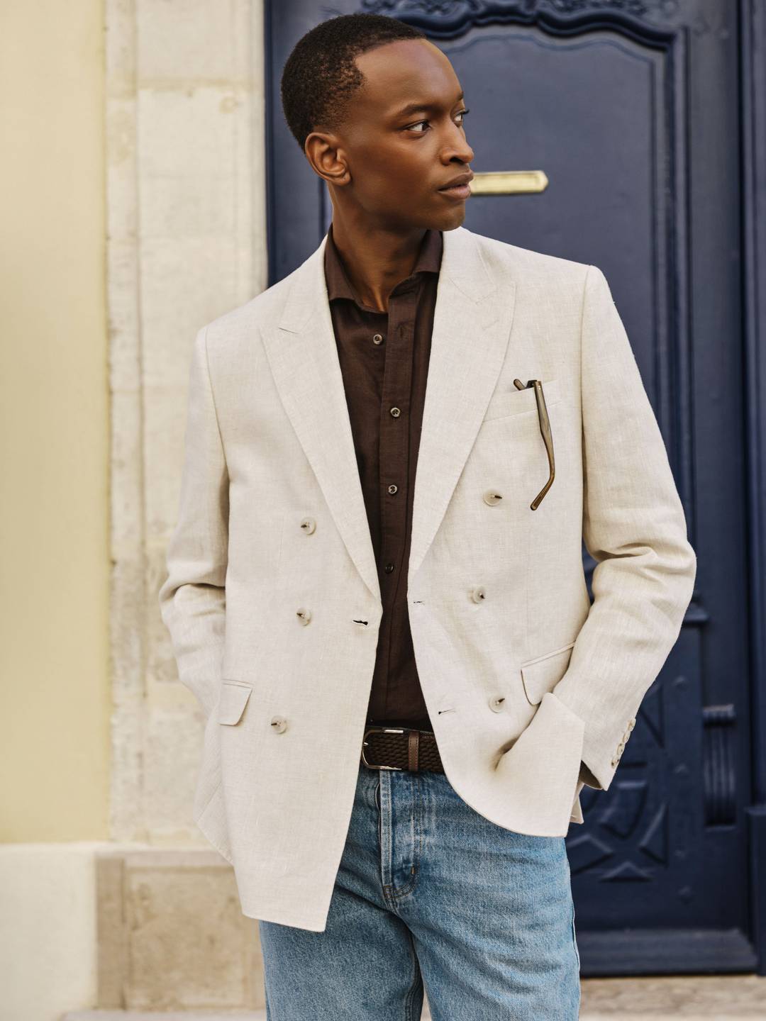 ジャケット・アウター HEAVY LINEN DOUBLE JACKET BEIGE 3269_00da8a779f-a02997-153-