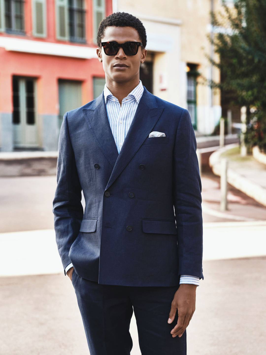 ジャケット P.A.R.O.S.H. Navy blue double-breasted blazer in linen blend 3269_448fa9913a-a02997-06-15-