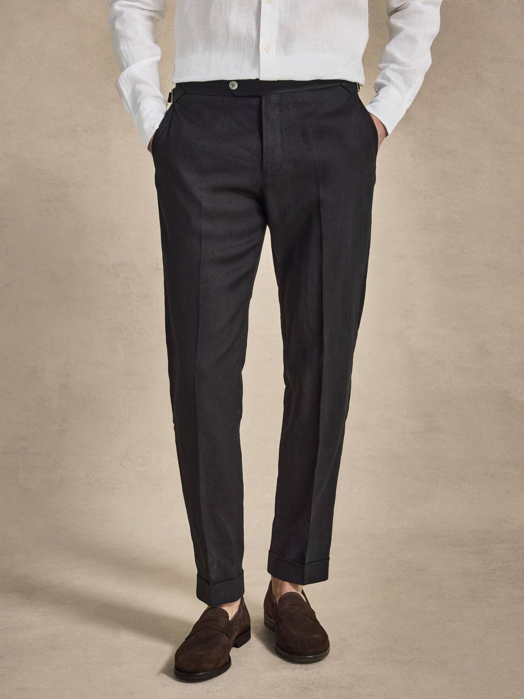 black linen dress pants Trouser Pants in Black Linen s