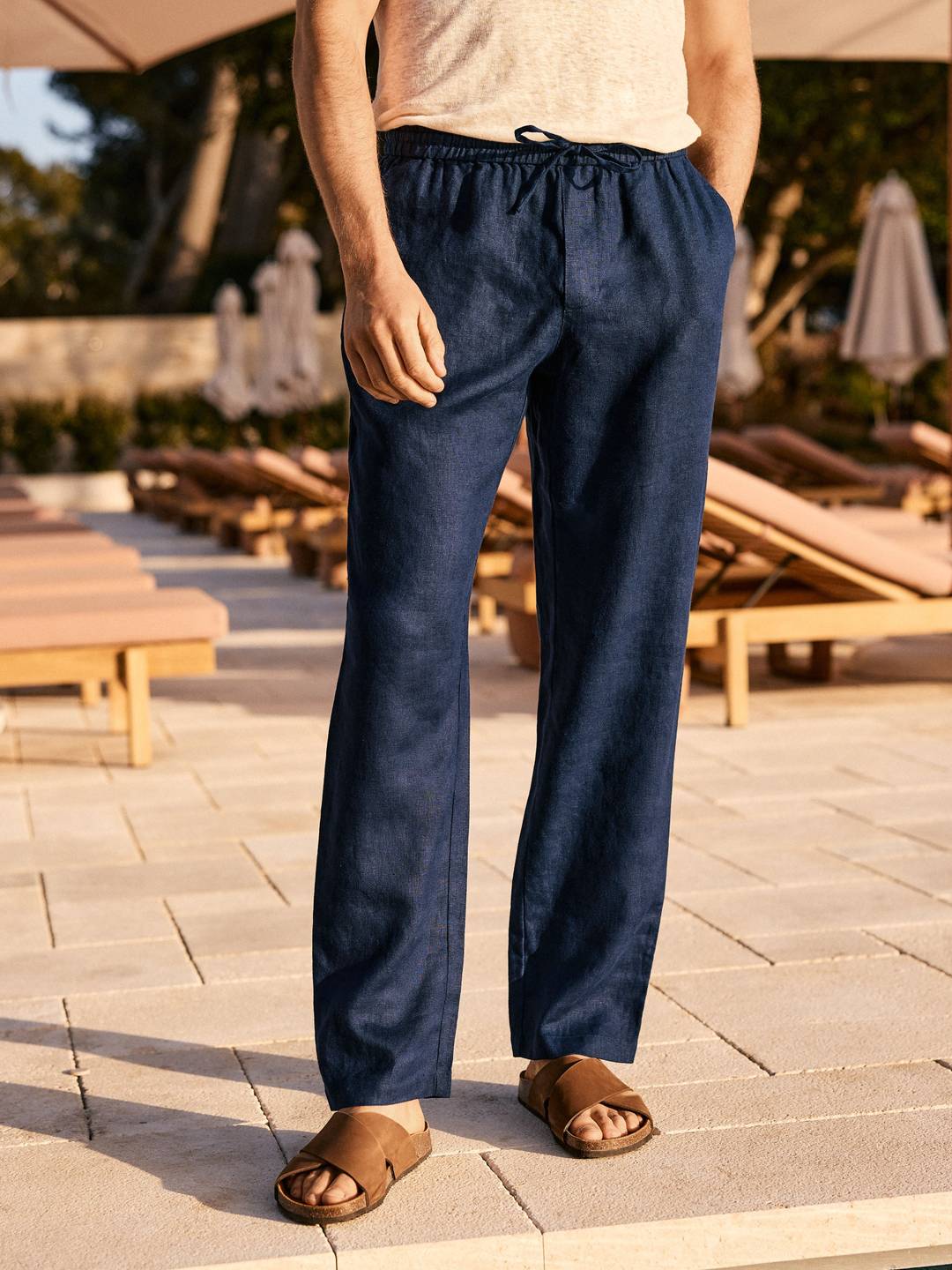 Sand Trousers Relaxed Fit - Linen Relaxed Fit - Buy online | John