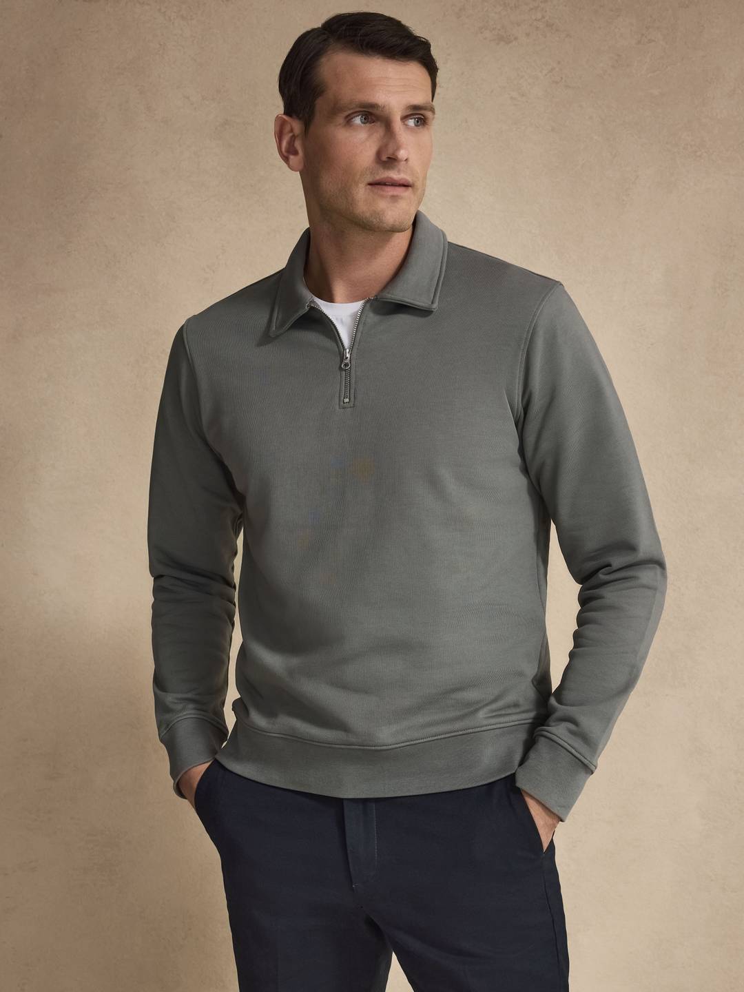 1/4 Zip Cotton Jersey Sweater | Original Penguin US