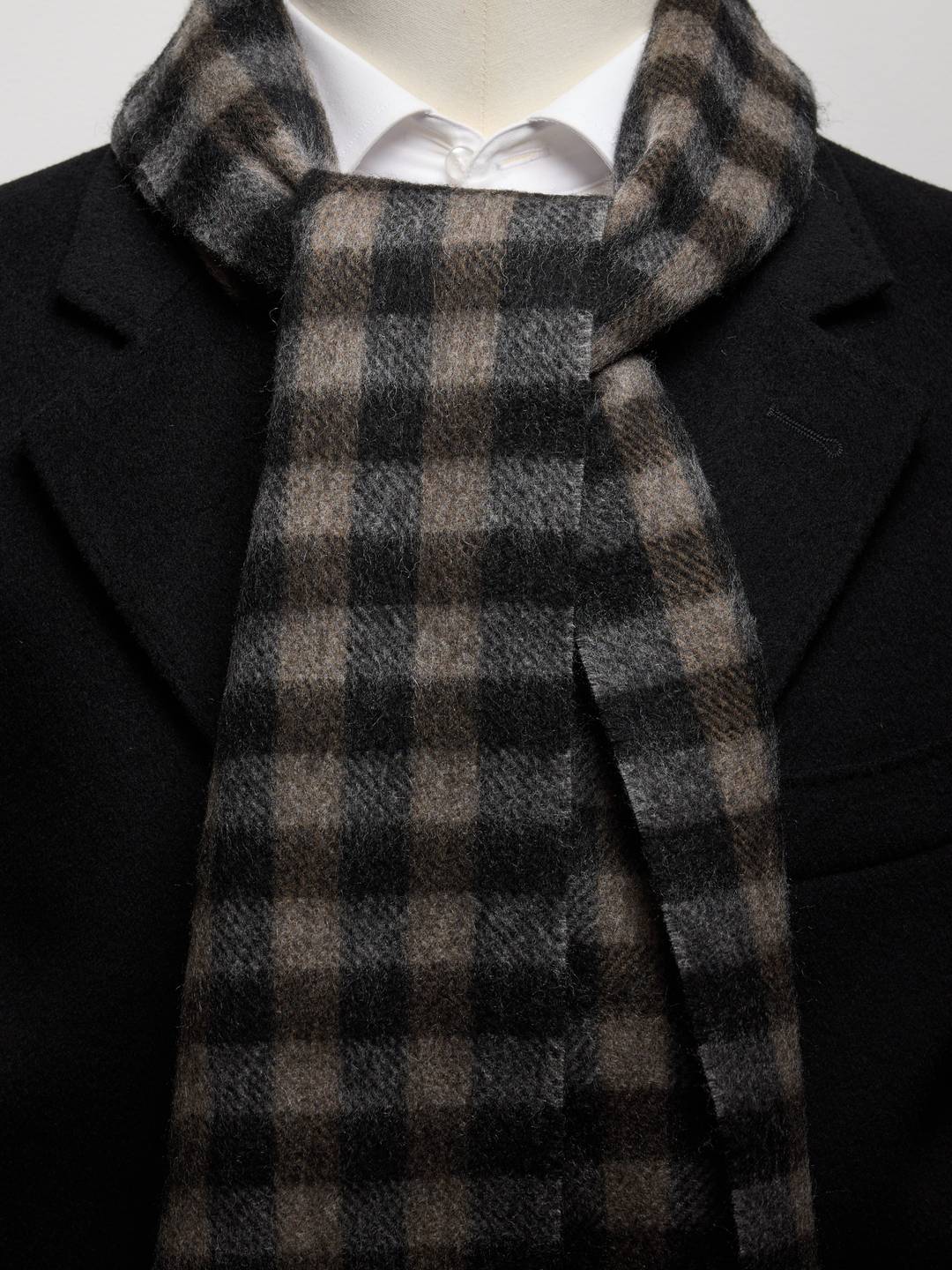 Brown & Grey Winter Scarf - Wool - Buy online | John Henric
