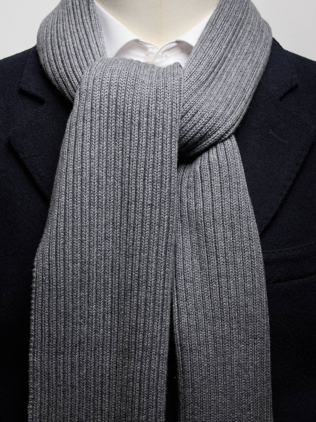 小物 VAULTROOM KNIT SCARF / GRAY Grey Knitted Scarf - Cotton Wool - Buy online | John Henric