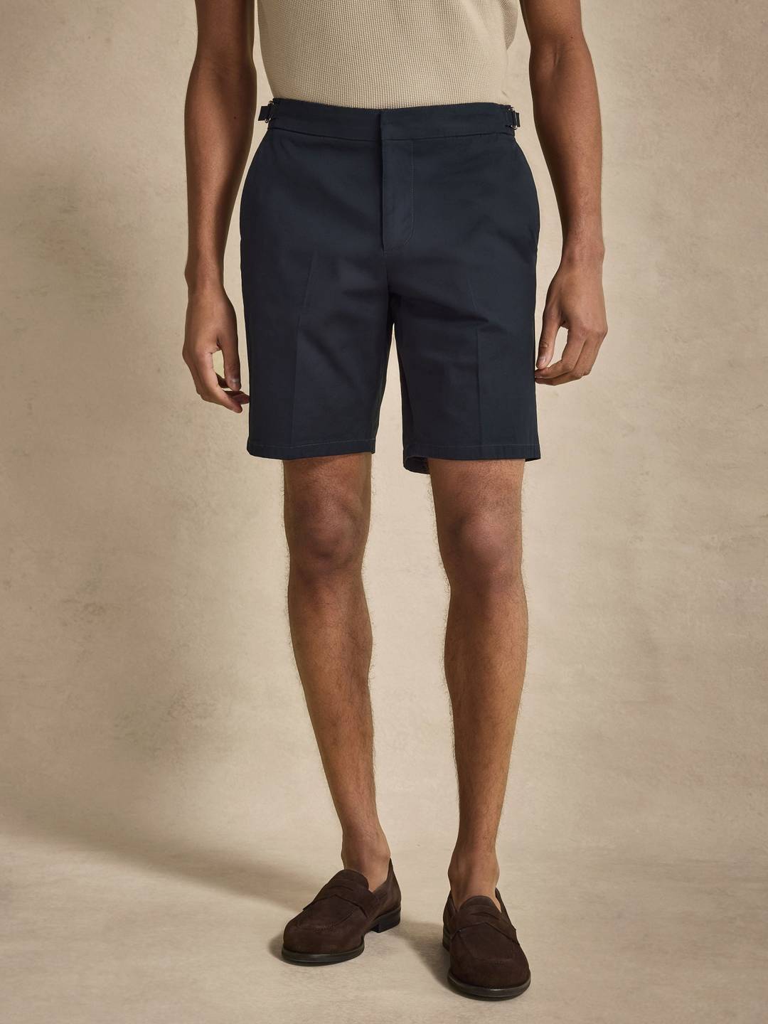 Navy Blue Shorts - Cotton Regular Fit - Buy online | John Henric