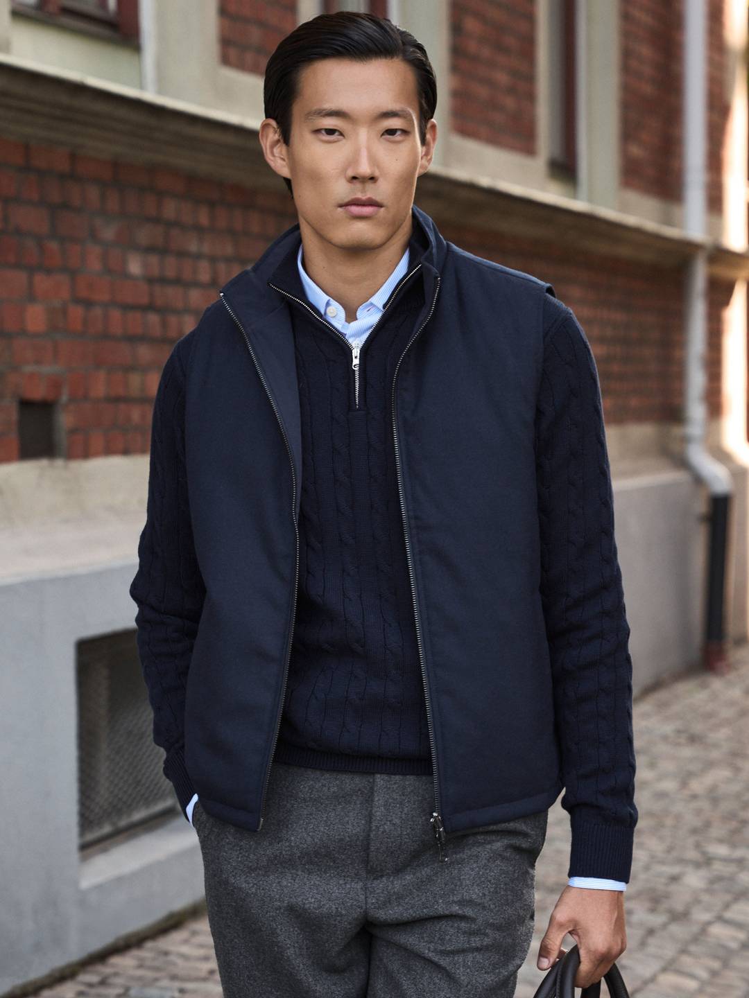 Navy Blue Vest - Reversible - Buy online | John Henric