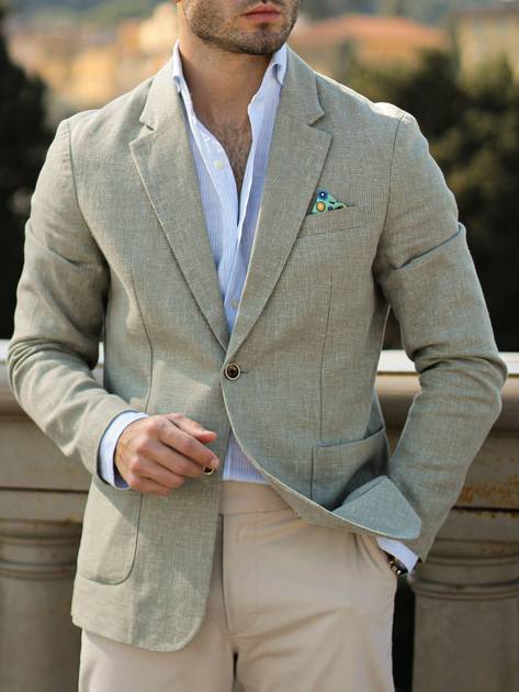 ジャケット・アウター Boyfriend Linen Jacket 36 2086_ec6c359035-a01883-16-