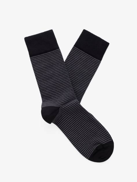 black and white striped dress socks Striped Boyfriend Socks main image 1