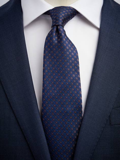 Blue & Brown Tie Dot - Buy online | John Henric