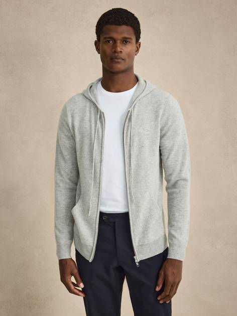 WOOL CASHMERE ZIP HOODIE Lサイズ Short Zip-Up Wool Cashmere Hoodie