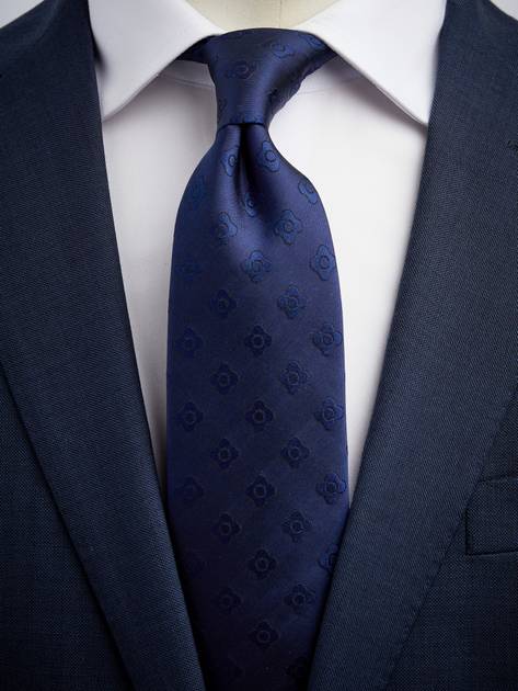 Dark Blue Tie Floral