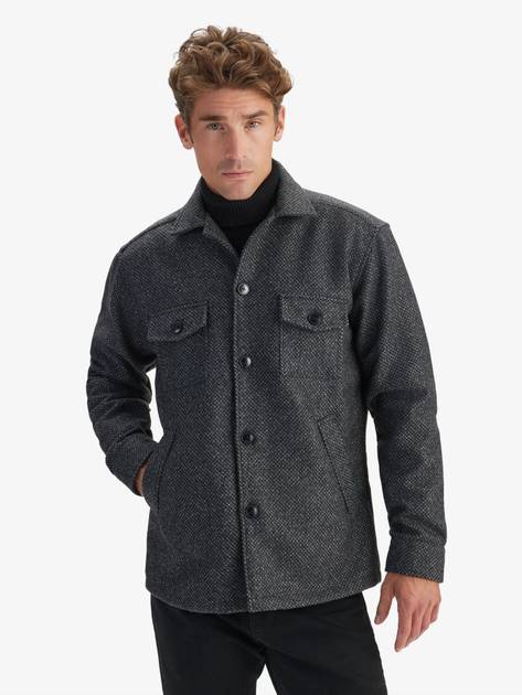 Grey Fleece Overshirt - Men's overshirt wool - Buy online | John