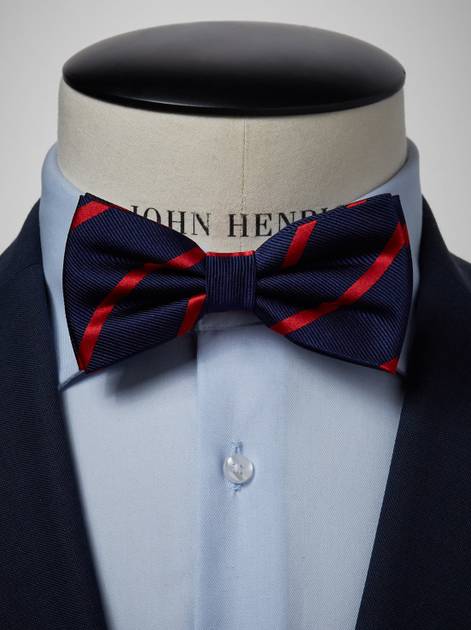 Blue & Red Bow Tie - Silk - Buy online | John Henric