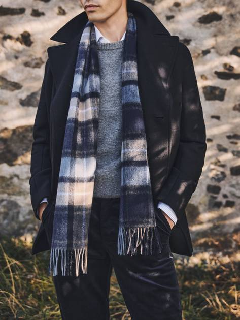 ウィッグ・エクステ BAREN (M) HAT Checked-Navy SCH007 SCARF
