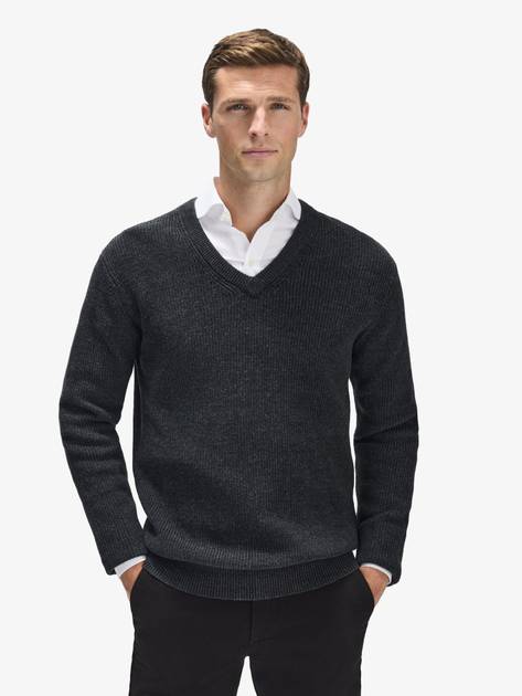 Women's Gray V Neck Wool Mix Sweater | Whistles US |