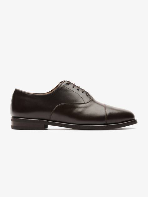 Dark Brown Oxford Shoes Leather - Men display picture 2