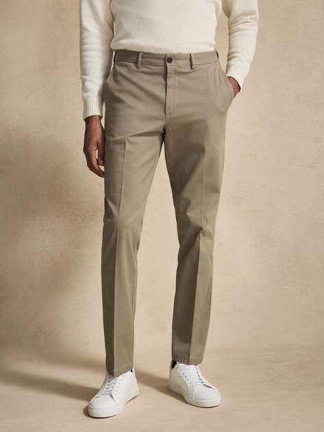 ★新品★HIGH WAIST CHINO PANTS Cotton Solid Chinos - Buy online | John Henric