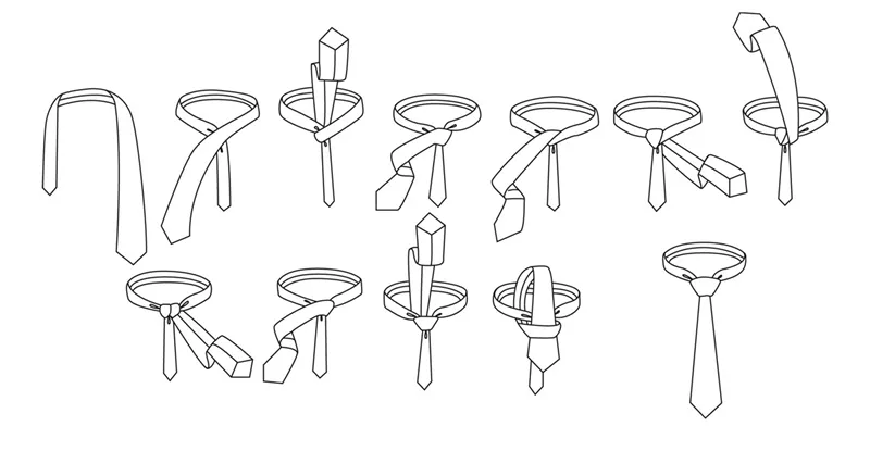 Схема завязывания галстука простой узел мужского в картинках
