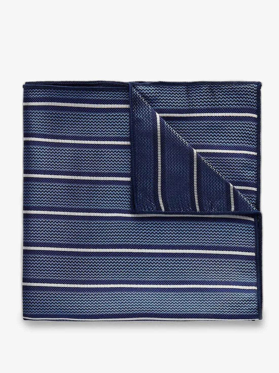 Light Blue Pocket Square Multi Stripe
