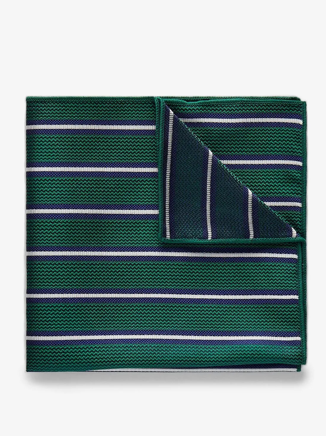 Green Pocket Square Multi Stripe