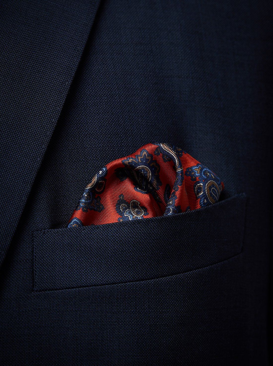 Red Pocket Square Paisley