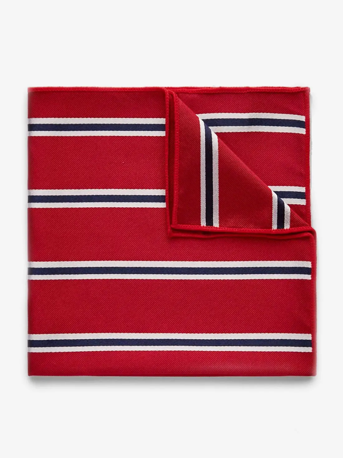Red & Blue Pocket Square Multi Stripe