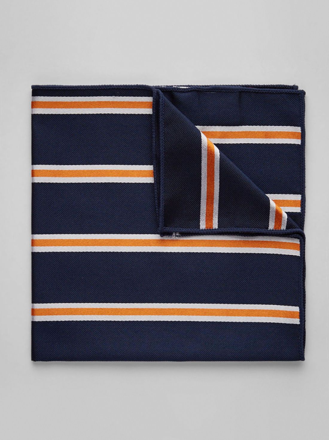 Blue & Orange Pocket Square Multi Stripe