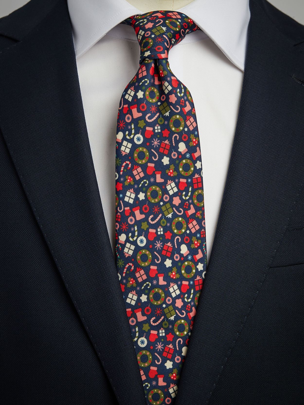 Blue & Red Christmas Tie