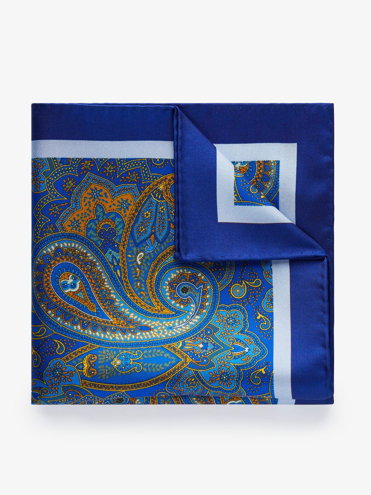 Blue Pocket Square Big Paisley