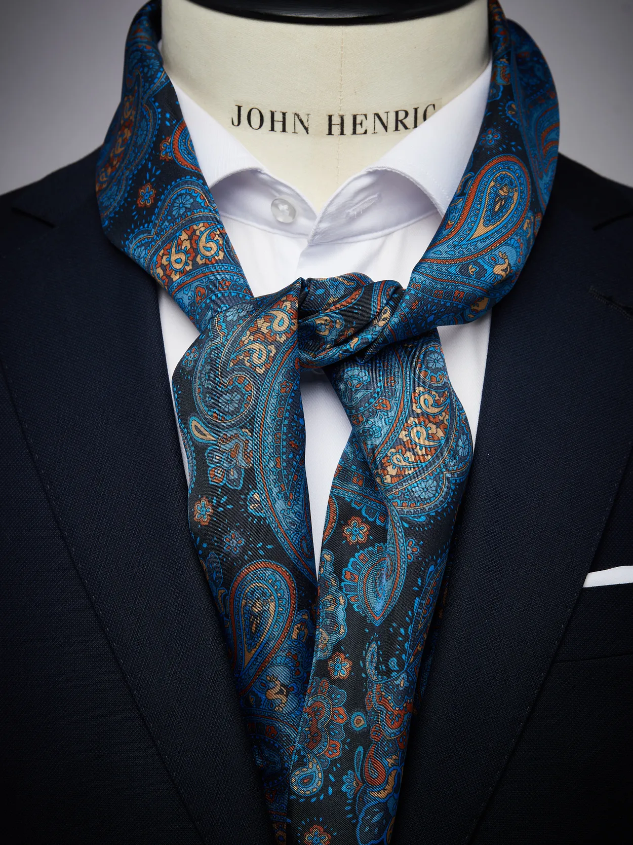 Blue Silk Scarf Paisley