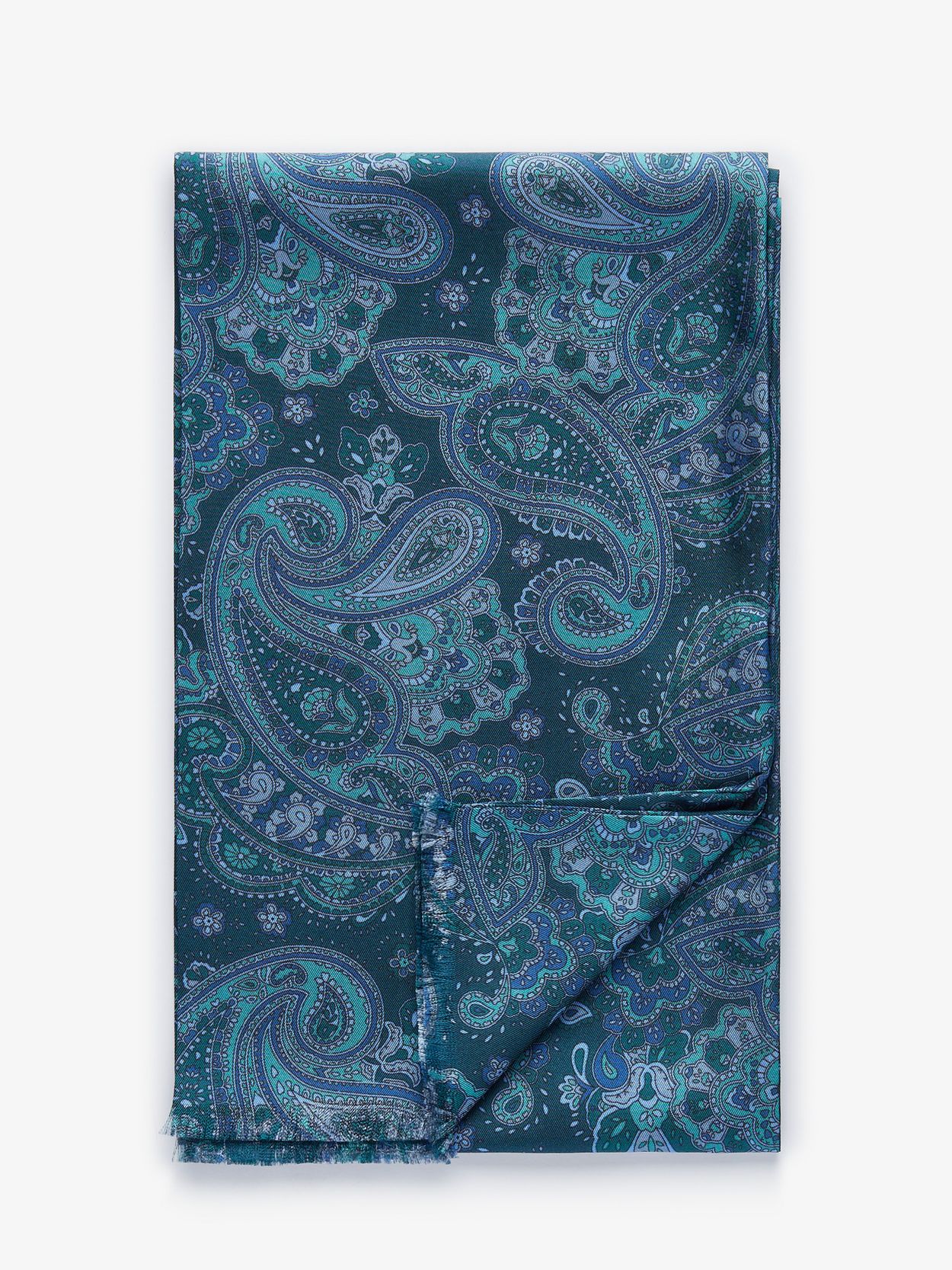 Green & Blue Silk Scarf Paisley