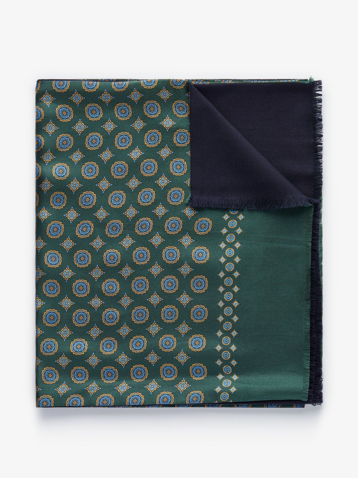 Green Wool & Silk Scarf 