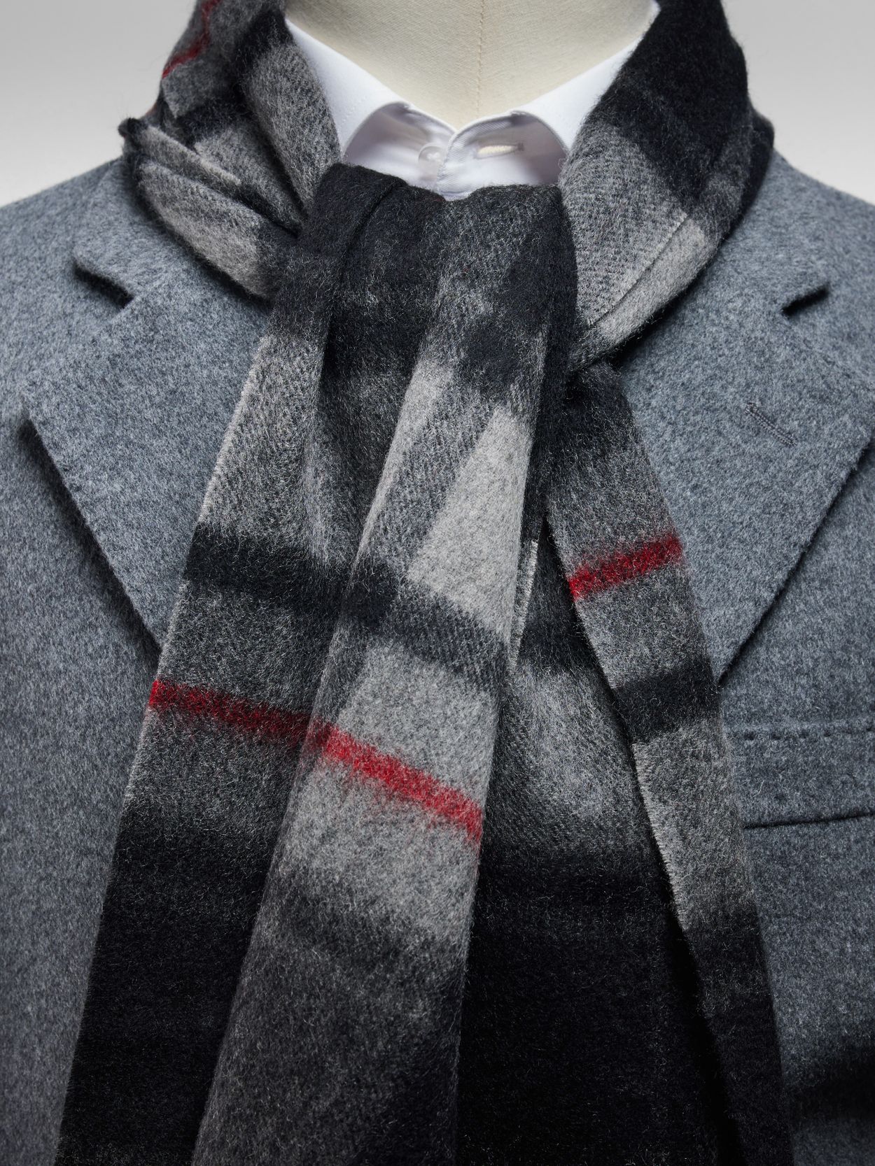 Black & Grey Winter Scarf Wool