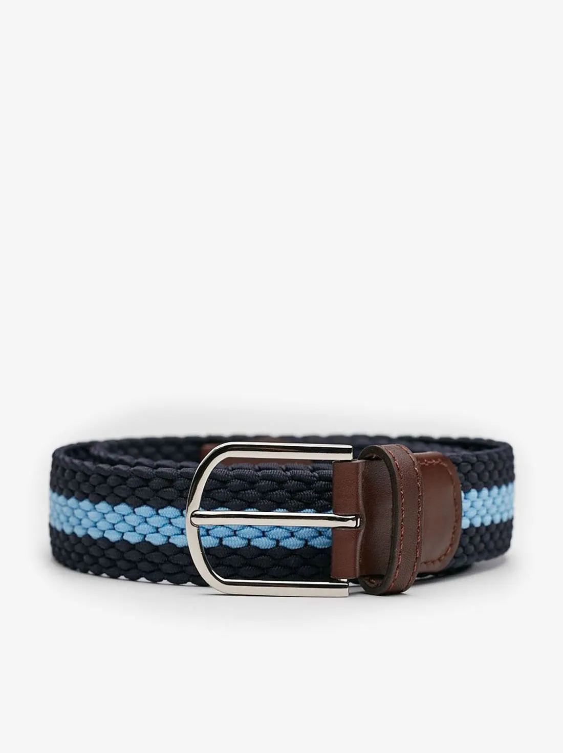 Ceinture Tressée Bleu & Bleu Clair