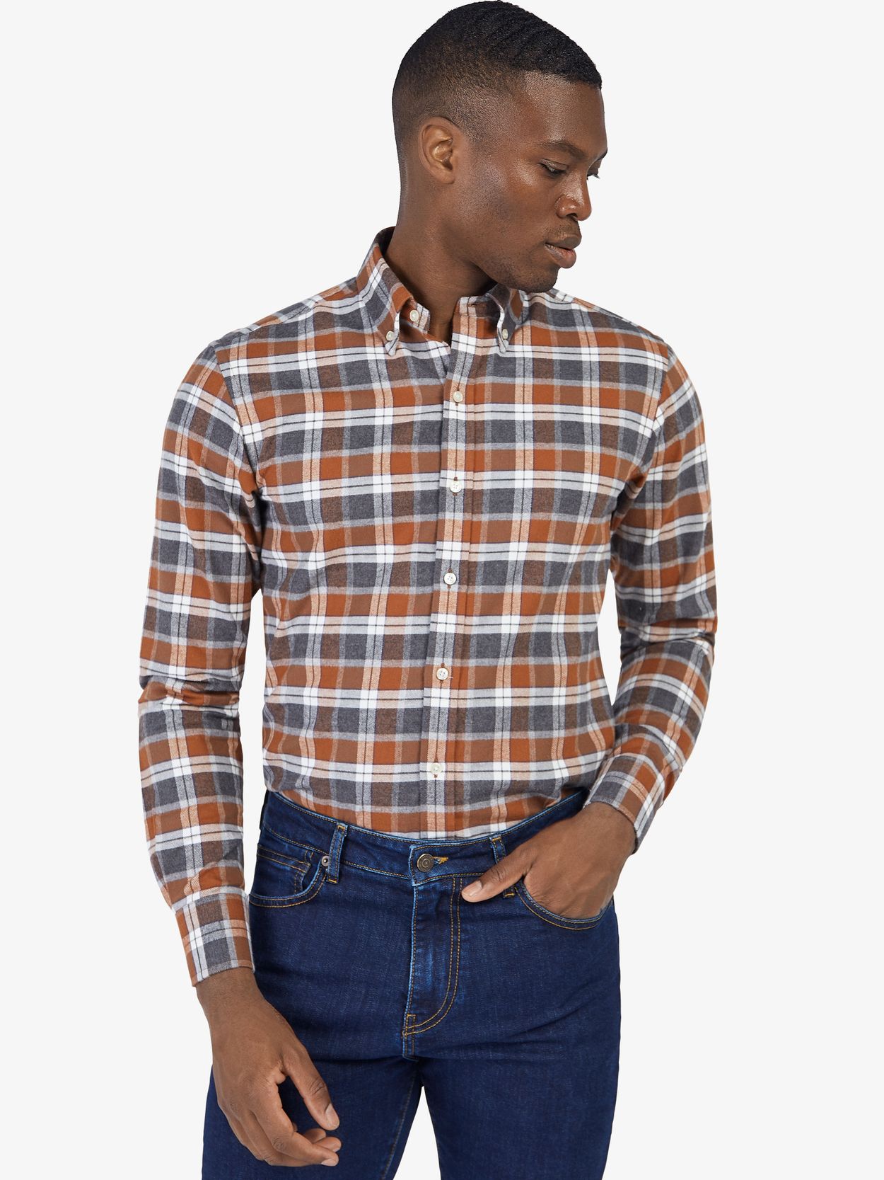 Orange Flannel Shirt - Buy online | John Henric