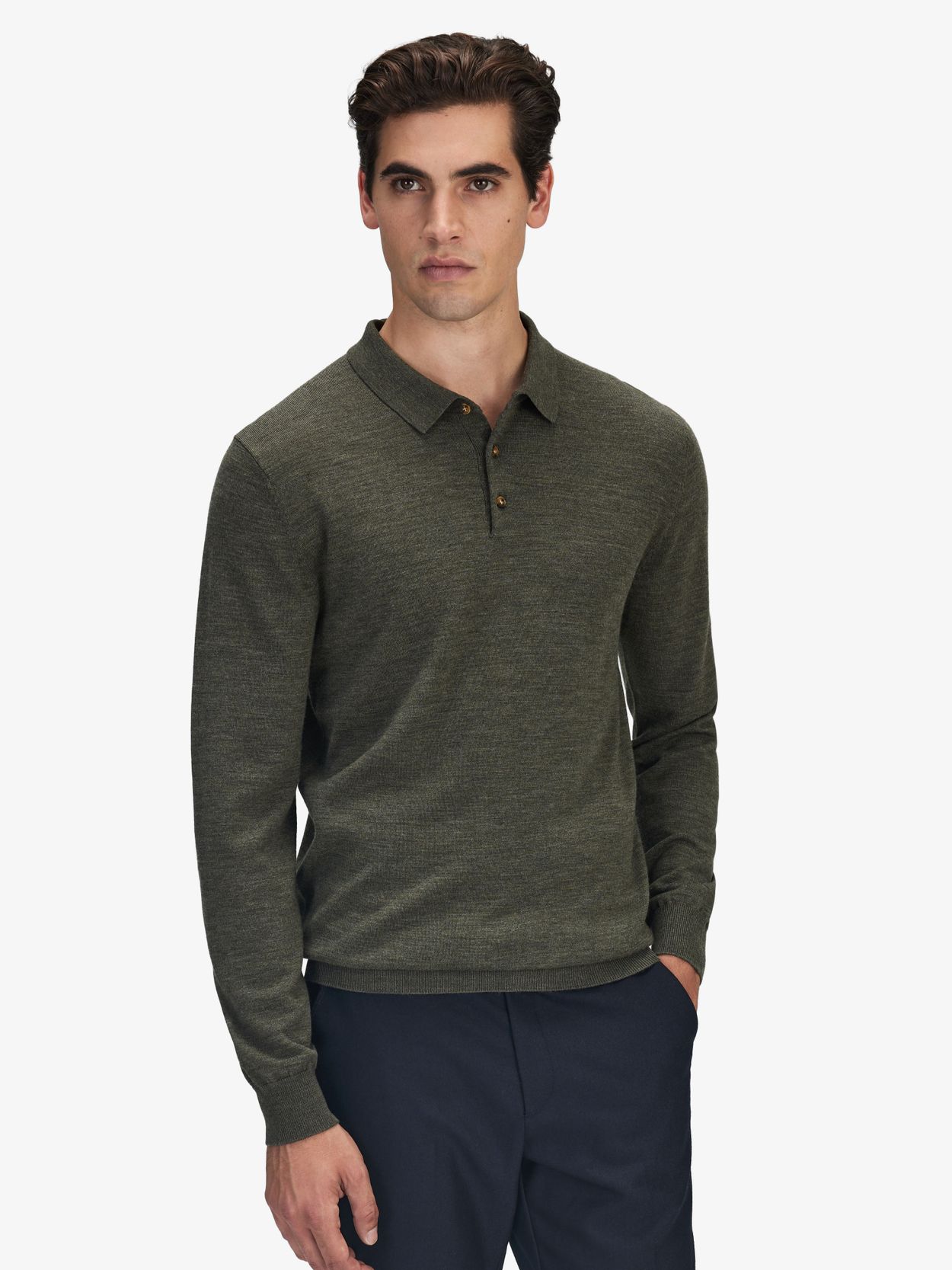 Groene Merino Polo Shirt