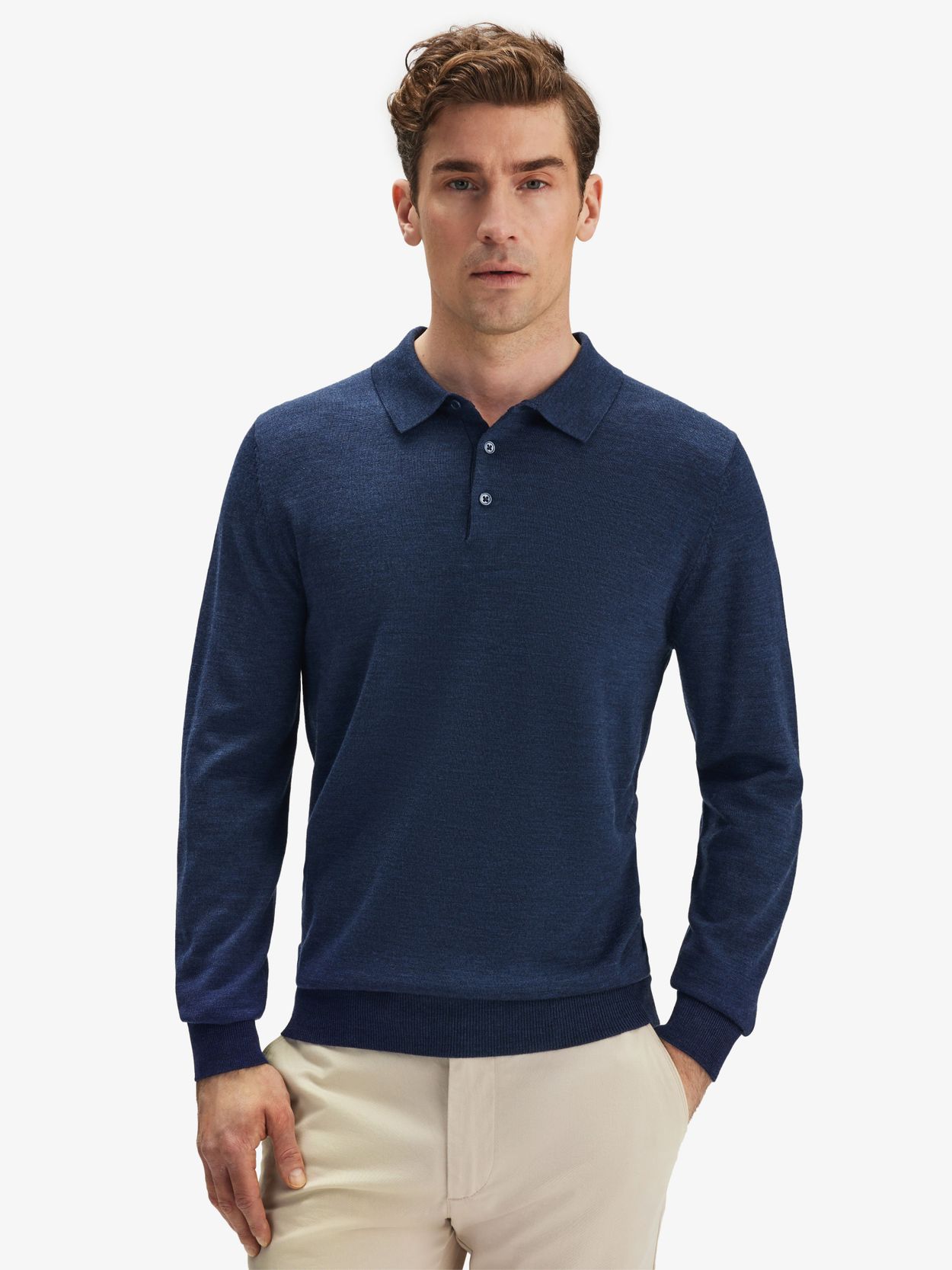 Blue Merino Polo Shirt