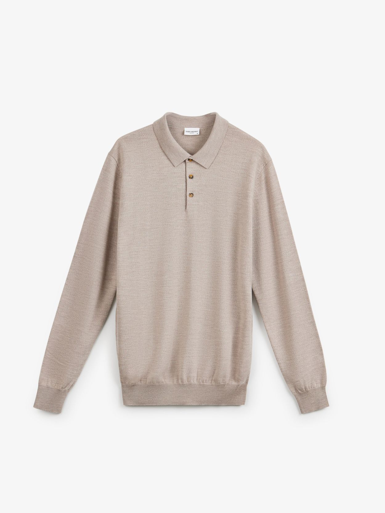 Beige Merino Polo Shirt - Men