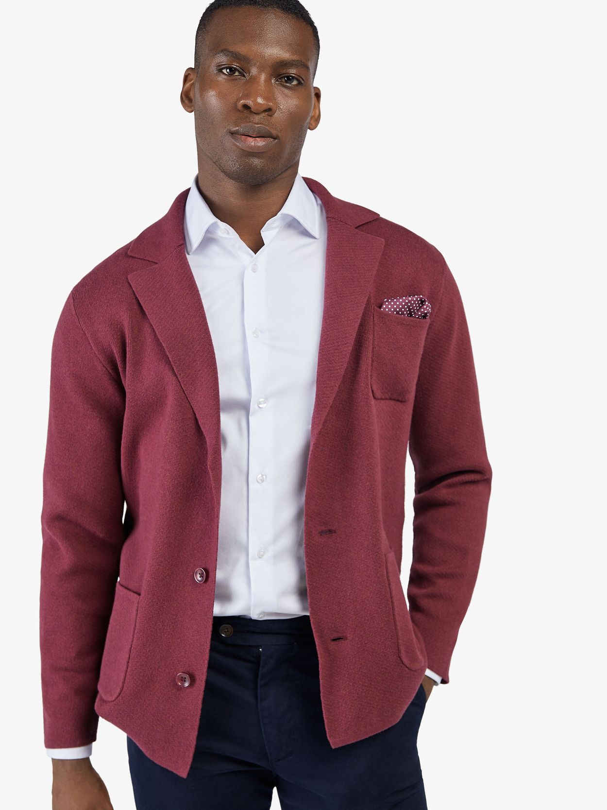 Burgundy Knitted Jacket
