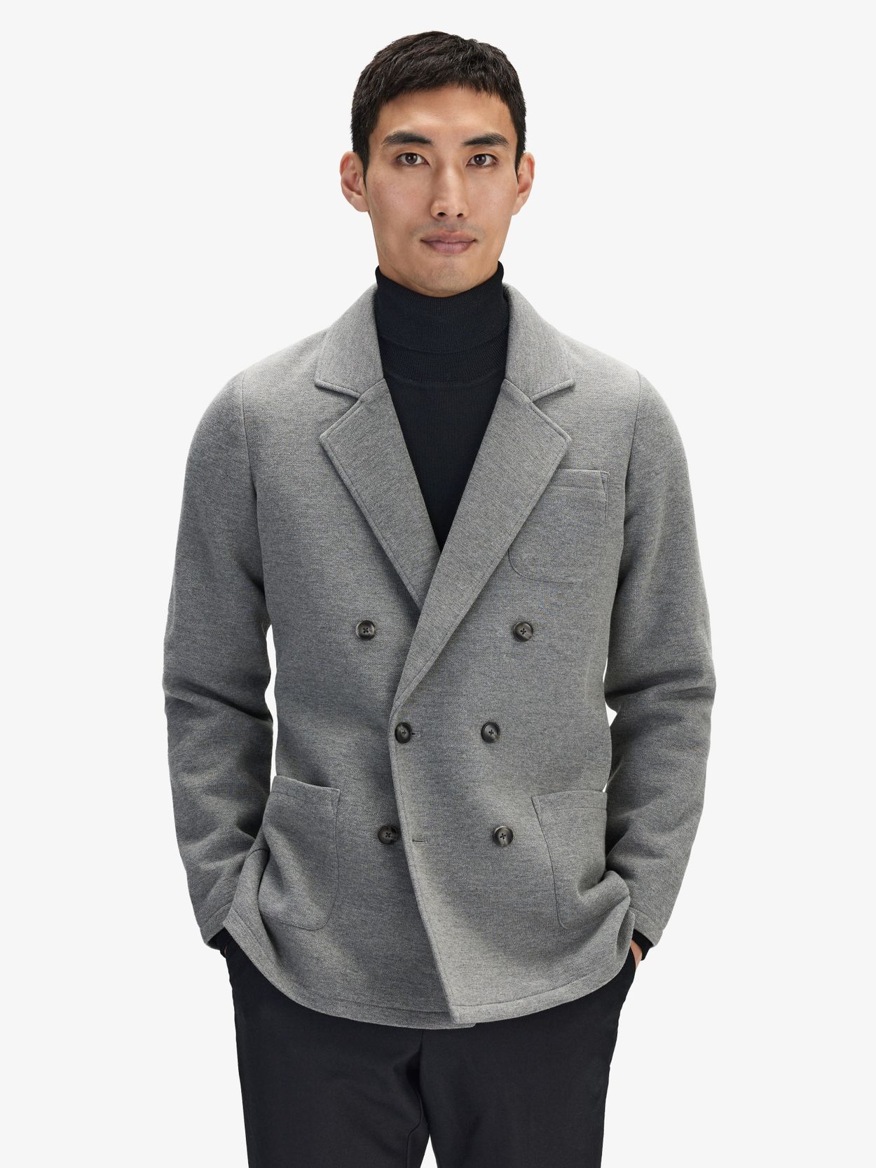 Gray knit blazer hotsell