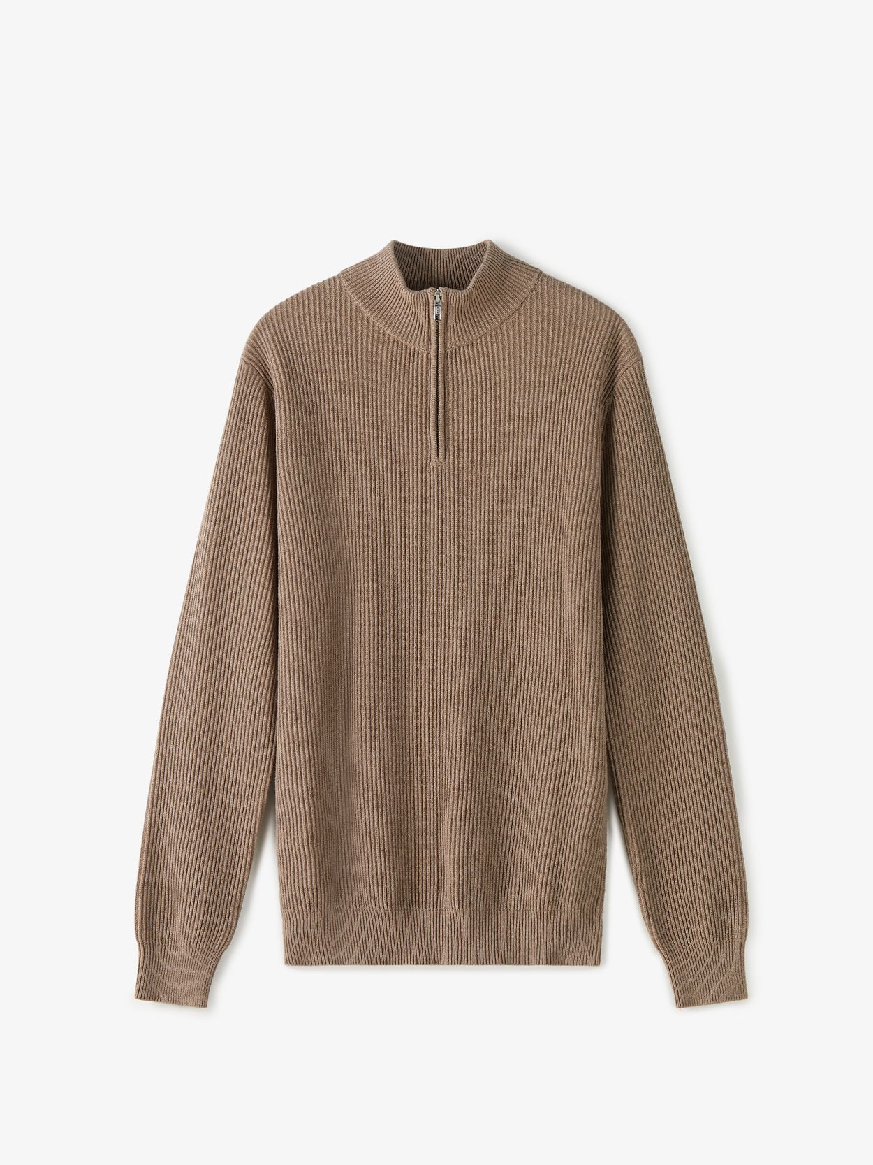 Beige Zipper Sweater