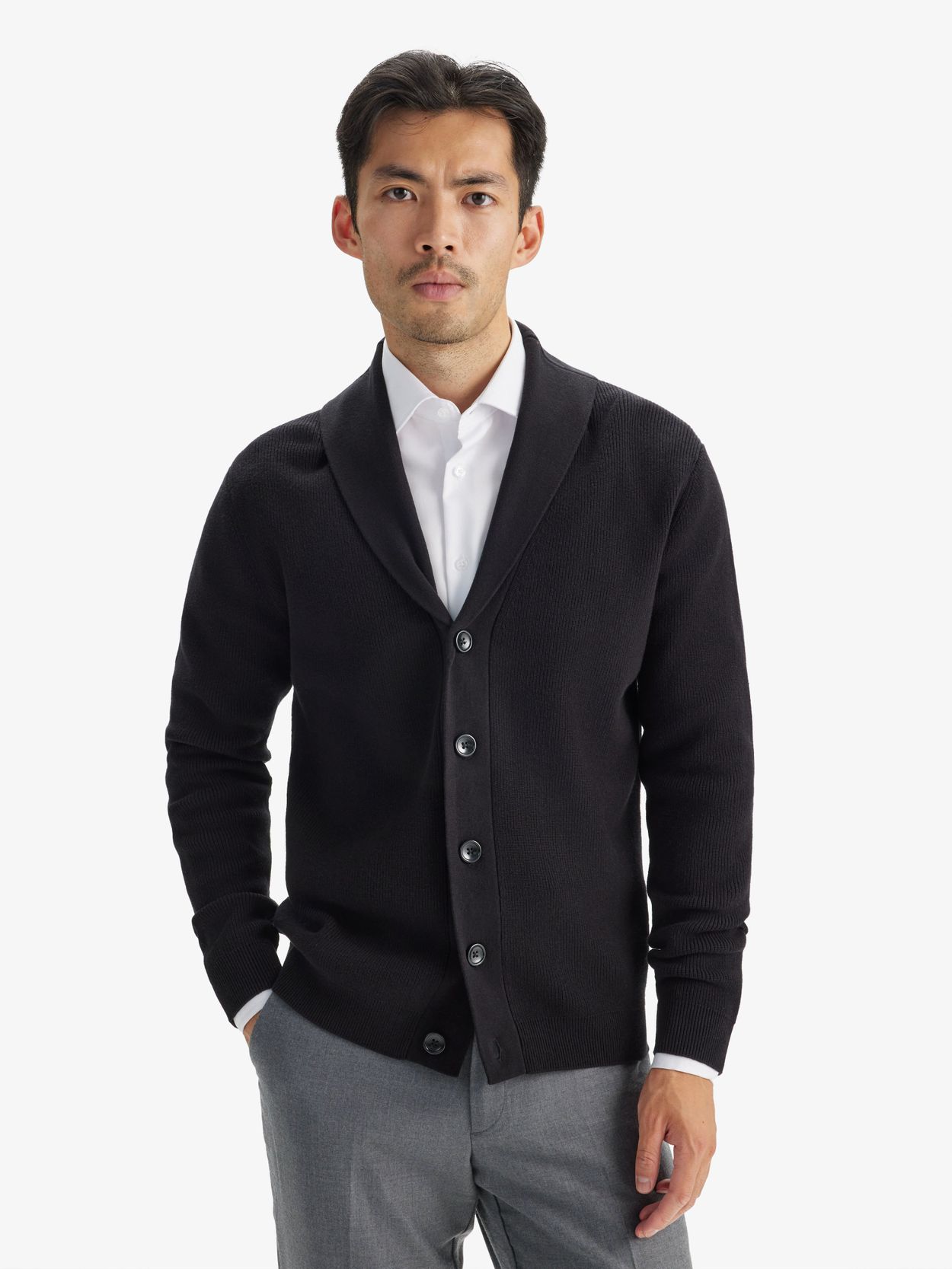 Black Cotton Cardigan