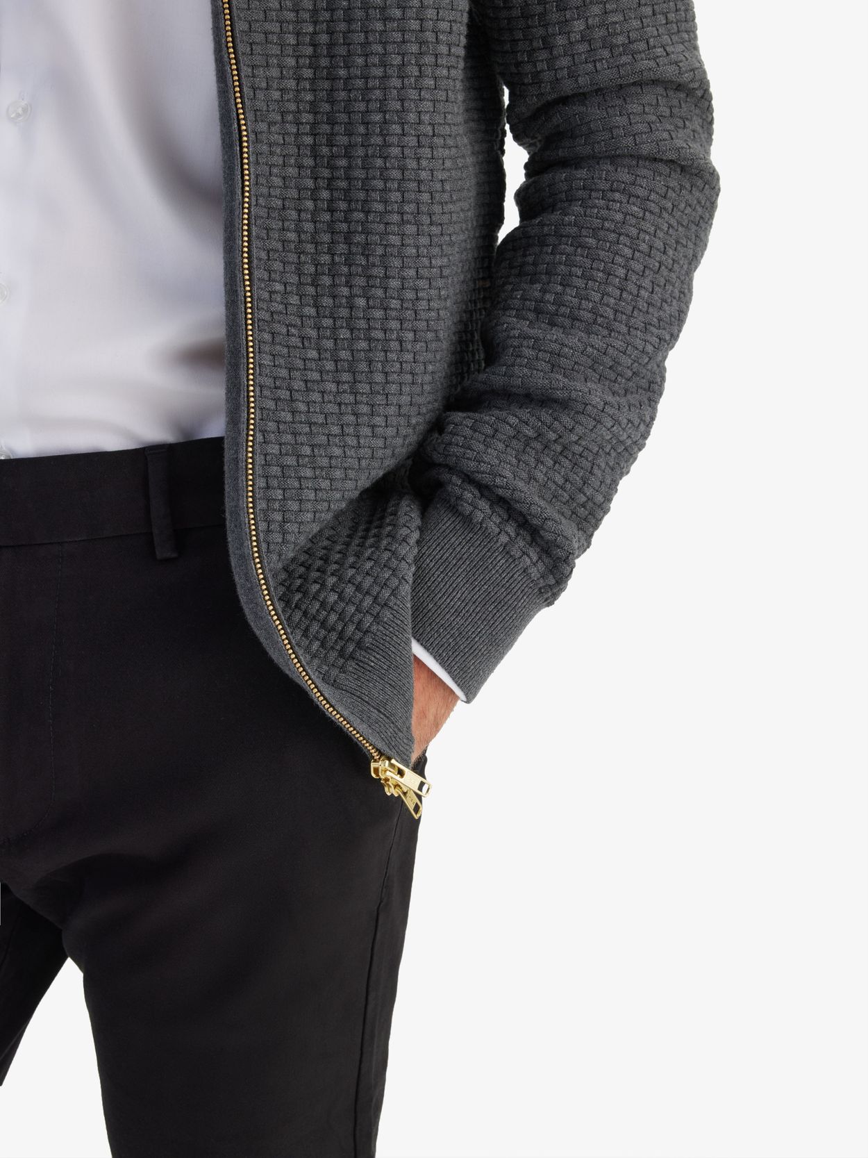 Mid Grey Zipper Sweater